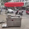 Carro de Comida para Bocadillos Multifuncional Comercial Soporte para Jianbing Guozi Olla para Freír Malatang Kanto-ni con Estufa de Gas