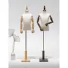 Maniquí de Madera para Niños con Base, Accesorios de Exhibición de Medio Cuerpo para Ropa Infantil, Tienda de Ropa para Niños, Exhibidor con Cabeza