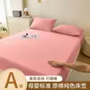 Lençol de Elástico de Algodão Lavável Peça Única Cor Sólida Cobre-Cama Conjunto de Três Peças Protetor de Colchão Lençol Antiderrapante Lençol de Elástico Branco