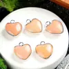 Piedra Natural Amatista Lapislázuli Lapislázuli 15 mm Colgante Borde de Amor Collar de Bricolaje Pendientes Accesorios de Joyería en Forma de Corazón
