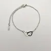 Colar Pulseira Coração de Anel Duplo para Mulheres Design de Nicho Ins Estilo Leve Simples Elegante Estiloso Luxo Acessível Corrente de Clavícula Japonesa e Coreana