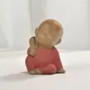 Mascota de té creativa pequeño monje Shama figura de palo brasilero cerámica decoración maceta micro paisajismo decoraciones de animales pequeños