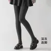 Leggings de Algodão Canelado de Cintura Alta para Controle da Barriga Outono Inverno Espessos Pretos Emagrecedores Plus Size Meia-Calça Canelada Comércio Transfronteiriço
