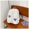 Mochila de Verano Energética Rosa Melocotón con Orejas de Conejo, Bolso de Estudiante Suave y Dulce con Retazos de Encaje, Mochila para Compras de Vacaciones