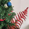 Decorações de Natal glitter oco folha persa pó dourado ramo de oliveira decoração de árvore de Natal folha de árvore falsa par dourado folha cruzada fronteira
