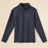 Sudadera de hombre con media cremallera y forro polar para otoño e invierno 2026, camiseta base gruesa con cuello alto, top cálido de forro polar de doble cara