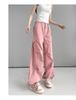 Overol Blanco Americano para Mujer Verano Delgado Moderno Combinable Holgado Adelgazante Pierna Pantalón Casual Cintura Alta Pantalón Deportivo