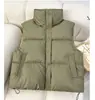 Chaleco de algodón para mujer transfronterizo, chaleco de algodón engrosado y cálido con cuello alto para otoño e invierno