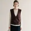 Chaleco de Punto de Lana Estilo Retro Francés para Mujer Otoño Invierno Ropa Exterior de Alto Grado con Temperamento Chaleco de Capas Top