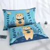 Toalla de almohada de algodón de gasa gruesa de ocho capas 52 cm * 78 cm suave toalla de almohada para pareja de caramelo toalla de almohada de dibujos animados cama