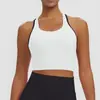 Sujetador Deportivo Ajustado de Sensación Nude, Top de Yoga de Secado Rápido con Espalda Cruzada, Camiseta sin Mangas de Fitness con Almohadillas en el Pecho, Sujetador de Yoga