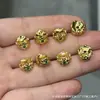 Accesorios de Latón Dorado Estilo Tíbet Semilla de Pasión Corona de Piloto Anillo de Presión Joyería de Cuentas Budistas DIY