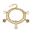 Pulsera popular de titanio y acero estilo ins, moderna, versátil, corazón, mariposa, estrella, geométrica, de acero inoxidable, joyería para la mano
