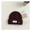 Gorro Quente de Lã para Meninos e Meninas Outono e Inverno Crianças Casca Letra Simples Cor Doce Gorro de Tricô Gorro para Frio
