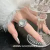 Anillo Nuevo de Estilo Chino Nacional con Diamante Brillante y Diseño de Huevo de Paloma, Elegante y Sofisticado, Lujo de Gama Alta de Nicho, Anillo Exquisito y Desmontable
