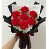 Buquê de Flores de Tricô de Rosa Transfronteiriço Flores de Lã Tricotadas à Mão Eventos de Aniversário Presentes Amazon Quente Atacado