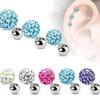 Brincos Shambhala Europeus e Americanos com Diamante Completo em Aço Inoxidável, Brincos de Haste 16G tipo Bola de Lama para Homens e Mulheres, desejo Mais Vendido