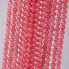 Cuentas de cristal de fresa rojo sangre de paloma natural, cuentas sueltas, pulsera DIY de cristal de fresa roja transparente semiacabada, collar para la clavícula al por mayor