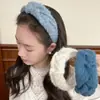 Faixa de Lã Retrô Preguiçosa de Inverno Cedo Celebridade da Internet Elegante Topo Craniano Alto Grampo de Cabelo de Aba Larga Faixa de Cabelo de Tricô Plissada Feminina