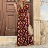 2020Ebay Aliexpress Wish Vestido Floral de Moda para Mujer de Estilo Bohemio con Cuello en V de Gran Venta