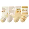 Calcetines para bebé, otoño e invierno, suaves y cómodos, diseño lindo de patito, adecuados para recién nacidos, calcetines para bebé de primavera y otoño, calcetines infantiles sin costuras