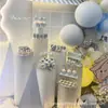 Nueva Decoración de Boda Mesa de Postres Cilindro Plegable Fiesta de Cumpleaños Arreglo para Exhibición en Ventana
