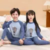 Ropa y Pantalones de Algodón Puro de Otoño para Niños, Pijamas Infantiles, Conjunto de Ropa Interior Térmica para Niños Pequeños y Medianos, Camiseta de Algodón Base para Bebés Niñas