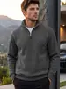 Sudadera casual con cuello alto de jacquard texturizado para hombre, estilo americano de comercio exterior, para primavera y otoño, con bolsillo con cremallera