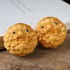 Novedad Tuya Sándalo Dorado Bola Pixiu Pieza de Mano Portátil Juego Literario Artesanía de Madera Juego Literario