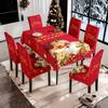 Toalha de Mesa Estampada de Natal Transfronteiriça Capa Elástica para Cadeira Mesa de Jantar Doméstica Toalha de Mesa à Prova d'Água Capa Protetora para Cadeira Decoração de Natal