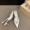 Sandálias de Salto Alto para Mulheres, Primavera e Verão, Estilo Coreano, Bico Fino Elegante, Boca Rasa, Salto Fino, Bico Fechado, Sandálias com Tira no Tornozelo, Saltos Altos Femininos
