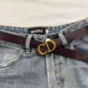 Cinto Cd de Verão 2025 para Mulheres, Cinto de Couro Genuíno com Letras, Estilo Ins Versátil para Jeans e Vestidos