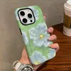 Popular en Japón y Corea, estilo minimalista, fresco blanco floral 16pro funda rígida dos en uno iPhone17 funda de teléfono de cobertura total
