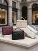 Otoño/Invierno Nuevo Cuero Genuino Estilo Coco Caviar Acolchado Cadena Lonchera Bolso de Caja de Almuerzo de Moda para un Hombro Cruzado de Hombro Portátil