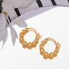Pendientes de oro con pequeñas bolas cosidas, estilo europeo y americano, sencillos, chapados en cobre, para mujer.