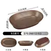 Vajilla estilo hot pot Shanhuansanshanshan, plato de tres crujientes de verduras, plato en forma de barco de hongo enoki con imitación de veta de madera