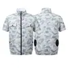 Ropa con aire acondicionado de manga corta con ventilador de refrigeración ropa taller de alta temperatura ventilador USB manga corta ropa de trabajo logo personalizado transfronterizo