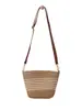 Uma geração de bolsa de ombro feminina de cabelo, bolsa tecida de corda de algodão listrada, bolsa diagonal tecida simples moderna, bolsa de praia atacado