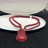 Colar de Areia Dourada Roxo Cinábrio Fivela de Segurança Pingente Fivela de Segurança Lisa Joia de Transferência Pingente Masculino e Feminino Fábrica Atacado