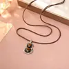 Collar de Calabaza Vintage de Ojo de Tigre Plateado para Otoño e Invierno con Cadena para Suéter de Lujo Ligero, Gama Alta, de Moda, Sencilla y Elegante