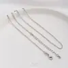 Collar de Acero Jf14K que Conserva el Color con Acabado de Oro Real Estampado Cadena Plana de Perlas O Cadena de Extensión de Gota de Agua Collar para Clavícula de 45 cm