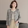 Nueva Ropa de Mujer para Primavera y Otoño Ropa Exterior Delgada Moda para Mujeres de Mediana Edad Top Chino Jacquard Elegante Cárdigan Corto
