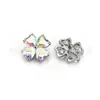 Pendientes de Titanio F136 Trébol de Cuatro Hojas de la Suerte Incrustados con Circonita en Forma de Corazón Clavos para Hélice Osea G23 Aleación de Titanio Joyería para Piercings Clavos para Cabeza Labio