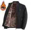 Abrigo de invierno para padre de mediana edad y anciano 2024 nuevo otoño e invierno cuello forro polar chaqueta con acolchado de algodón chaqueta para hombre