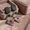 Brincos de Tarraxa Roxo Romântico da Idade Média Femininos Brincos Geométricos de Alta Qualidade 2025 Novos Brincos Elegantes com Flor Francesa para Mulheres