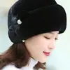 Moda de Invierno para Personas Mayores Gorro de Lana Tejido Cálido Engrosado para Abuela y Mamá