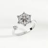 Anillo giratorio original europeo y americano para explosiones transfronterizas, apertura ajustable, alivio de la ansiedad y el estrés, anillo de circón para mujer, venta al por mayor