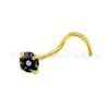 Aleación de Titanio F136 Barra Curva en Forma de S para Nariz Cuatro Garras Redonda Circonita Gancho Curvo Joyería para Piercing de Nariz Circonita Multicolor Adorno para Nariz