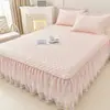 Juego de Tres Piezas Falda de Cama Estilo Princesa de Látex Mate Verano 2026 Nuevo Colcha de Encaje de Verano Sábana con Borde de Falda