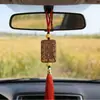 Suministro Directo de Fábrica Colgante para Coche Tallado en Madera de Durazno Carácter de Paz Decoración Colgante para Espejo Retrovisor de Coche Grabado Gratuito de Logo